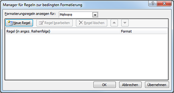 Neue Regel für bedingte Formatierung