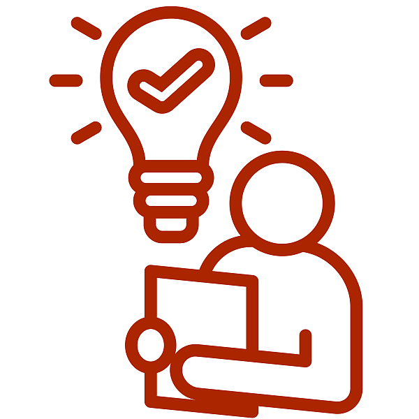 eine gezeichnet Figur hält ein Papier in den Händen und liest, darüber leuchtet eine Glühbirne mit einem Haken darin als Zeichen dafür, dass die lesende Person versteht, was sie liest 