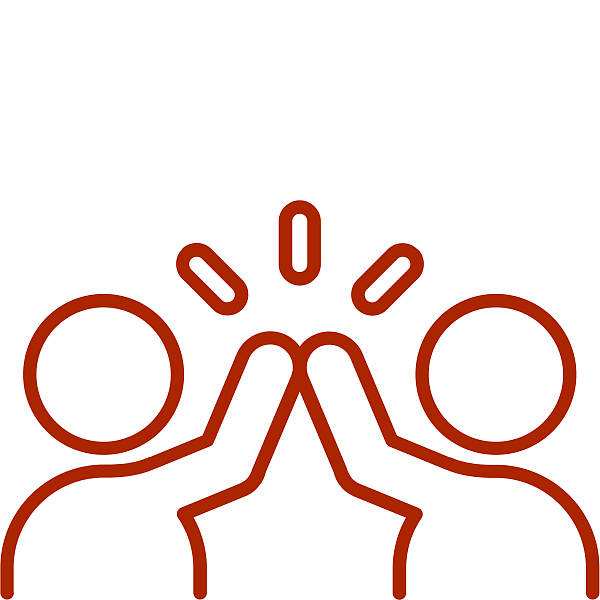 zwei gezeichnete Figuren klatschen jeweils ihre Hände aneinander zum Zeichen, dass etwas gut gelaufen ist